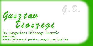 gusztav dioszegi business card